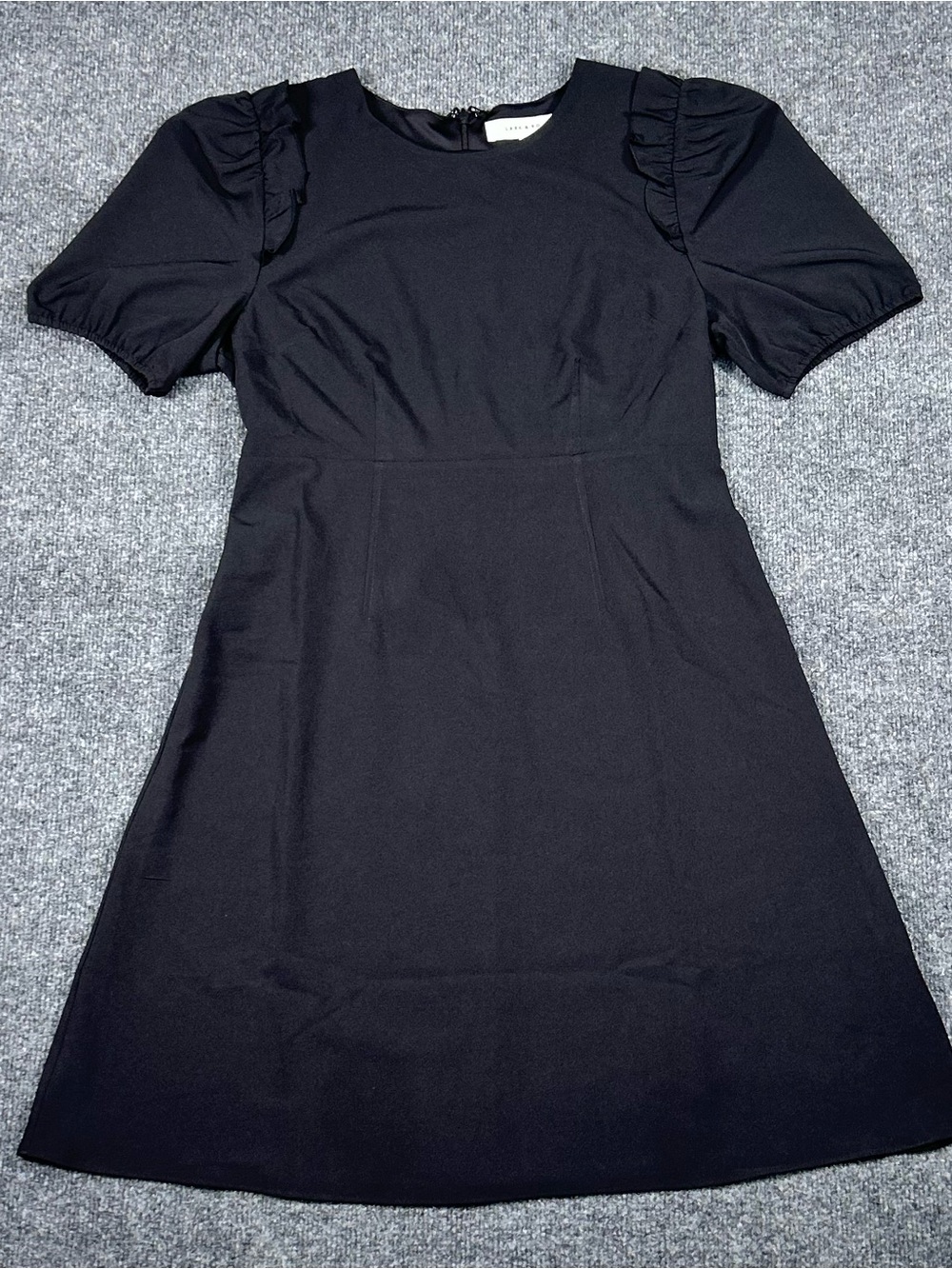 Lark & Ro Classic Black Puff-Sleeve A-Line Dress Size 10